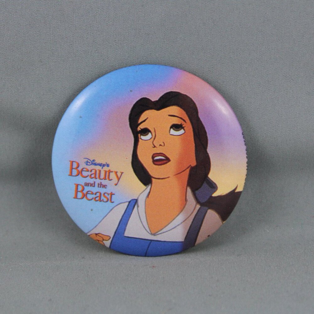 Vintage Disney Pin - Beauty and the Beast Belle Movie Image - Celluloid Pin